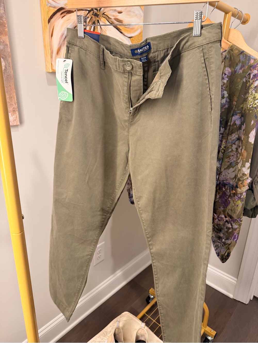 Nautica Olive Chino Pants for Men